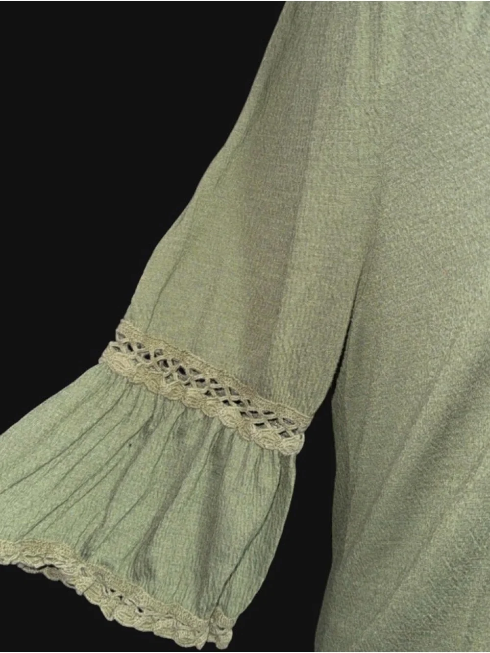 Old Navy Olive Green Off-Shoulder Tunic with Tassel